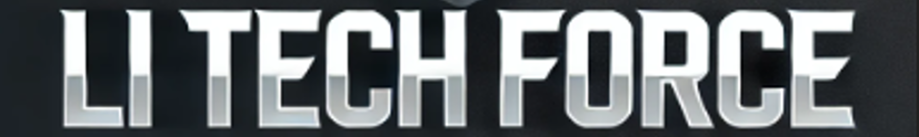 Black rectangle with the letters LI TECH FORCE inside it. This the company logo